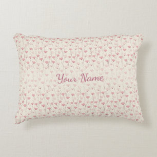 Warm Pink Floral Pattern Personalised Decorative Cushion