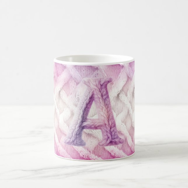 Warm Pink White Purple Letter A Coffee Mug (Center)