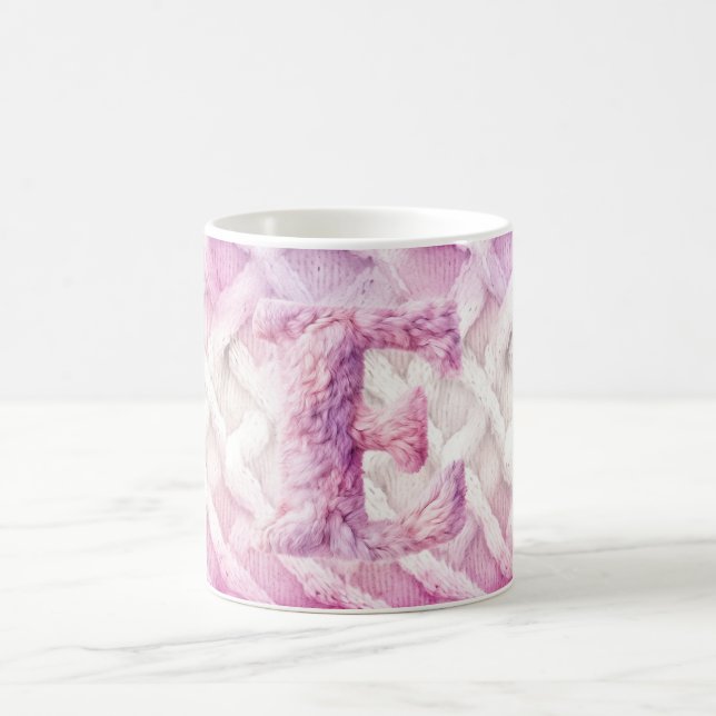 Warm Pink White Purple Letter E Coffee Mug (Center)