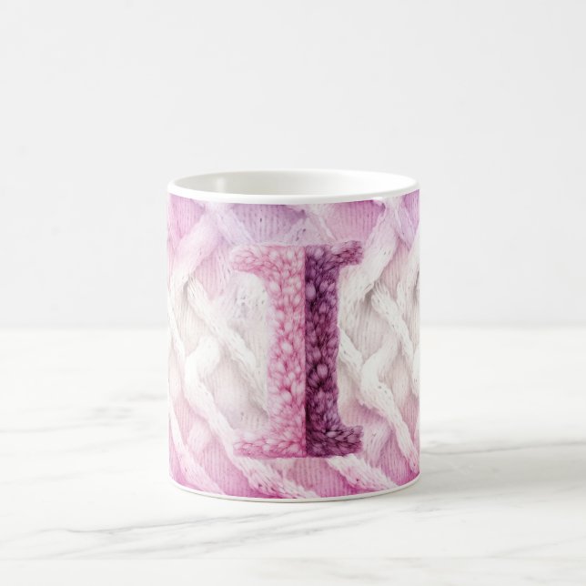 Warm Pink White Purple Letter i Coffee Mug (Center)