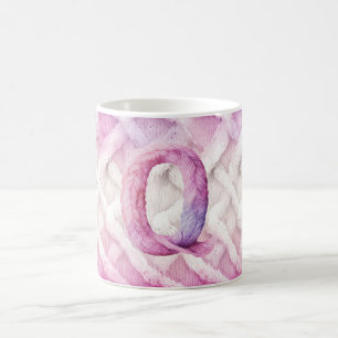 Warm Pink White Purple Letter Q Coffee Mug