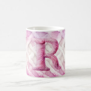 Warm Pink White Purple Letter R Coffee Mug