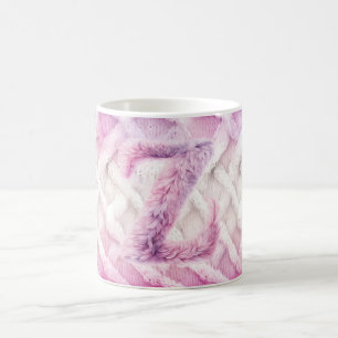 Warm Pink White Purple Letter Z Coffee Mug