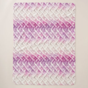 Warm Pink White Purple Sherpa Blanket