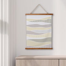 Warm Pink Yellow Green Curved Stripe Abstract Wave