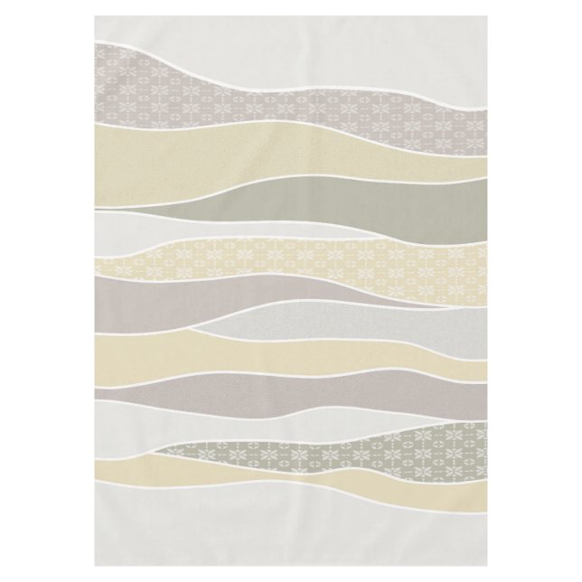 Warm Pink Yellow Green Curved Stripe Abstract Wave Tablecloth (Front)