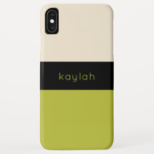 Warm Pistachio Green Colour Block with Name iPhone XS Max Case