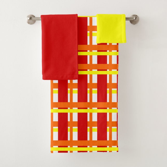 Warm Plaid Bath Towel Set (Insitu)