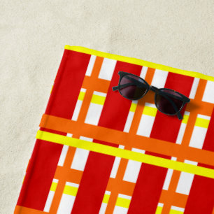 Warm Plaid Beach Towel