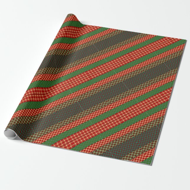 Warm Plaid Wrapping Paper (Unrolled)