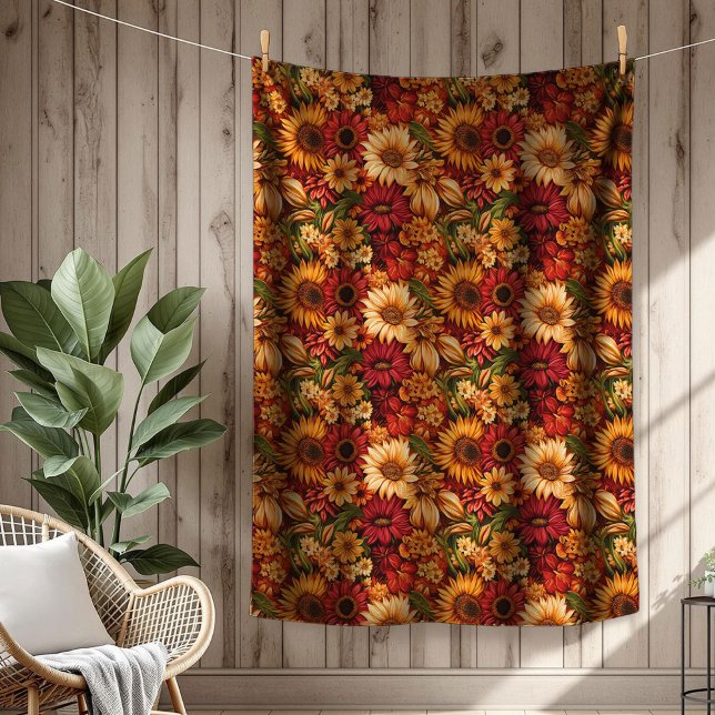 Warm Pumpkin & Floral Blanket Classic Fall Look (Warm Pumpkin & Floral Blanket Classic Fall Look)