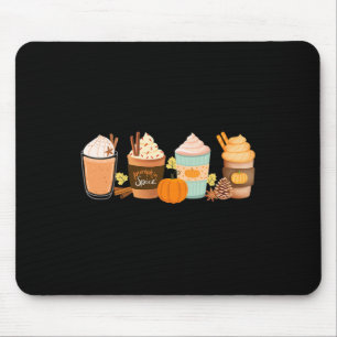 Warm Pumpkin Spice Latte Drinks Fall Coffee Lattes Mouse Mat