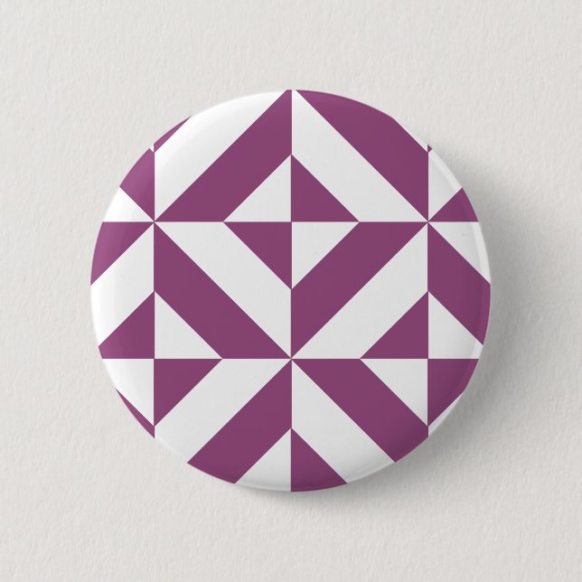 Warm Purple Geometric Deco Cube 6 Cm Round Badge (Front)