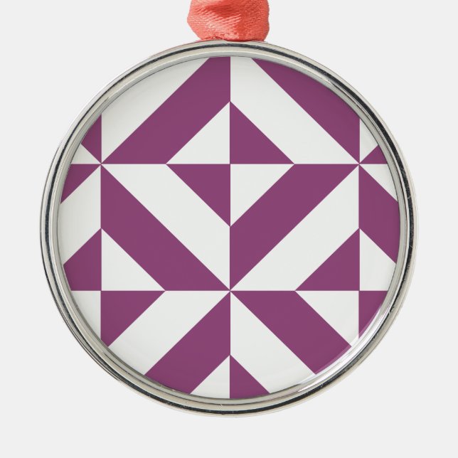 Warm Purple Geometric Deco Cube Metal Tree Decoration (Front)