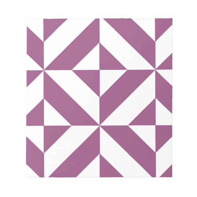 Warm Purple Geometric Deco Cube Notepad (Front)