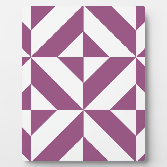 Warm Purple Geometric Deco Cube Plaque (Front)