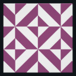 Warm Purple Geometric Deco Cube Poster<br><div class="desc">This abstract, geometric cubed pattern will add vibrance and classic flair to any home or office decor. Always ready for you to personalise with your name and/or your loved one's name, as well.</div>