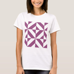 Warm Purple Geometric Deco Cube T-Shirt