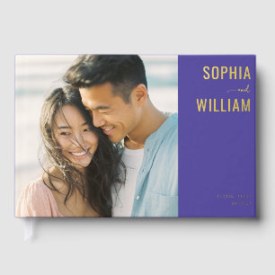 Warm Purple Modern Photo Guest Book