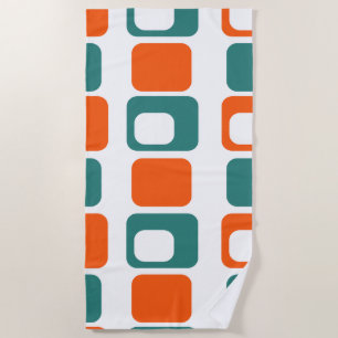 Warm Rectangles Beach Towel