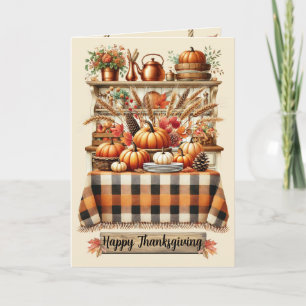 Warm Red and Orange Farmhouse Thanksgiving Card