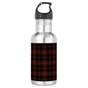 Warm Red, Black Plaid (Tartan) Pattern 532 Ml Water Bottle
