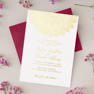 Warm Red Blue Crescent Mandala Wedding