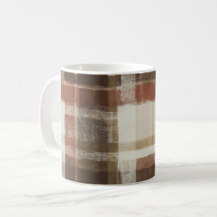 Warm Red Brown Cream Abstract Rectangles Coffee Mug