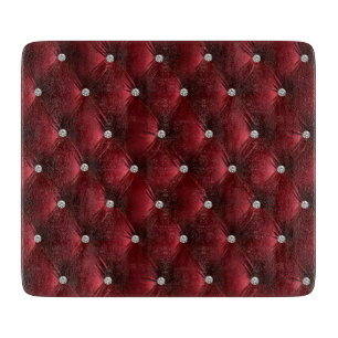 Warm Red Chic Faux Velvet Cutting Board