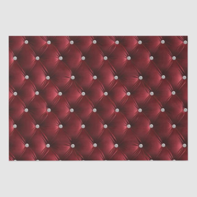 Warm Red Chic Faux Velvet Tissue Paper (Front)