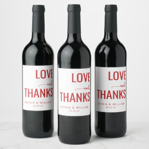 Warm Red Love Thanks Wine Label