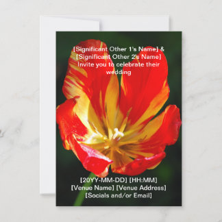 Warm Red Orange Tulip Wedding Invitation
