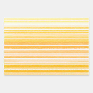 Warm Retro Watercolor Stripes in Mustard Yellow Wrapping Paper Sheet