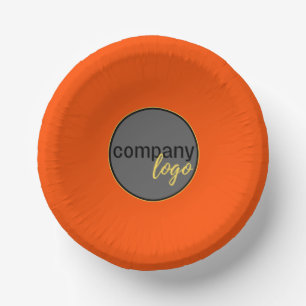 WARM RICH ORANGE COLOR BUSINESS LOGO PROMOTIONAL PAPER PLATE