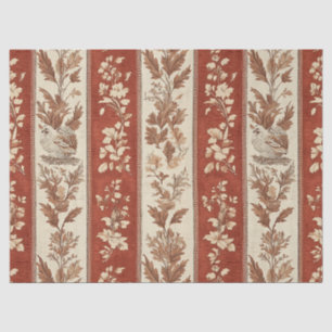 Warm Rust Hen Toile French Country Pattern Tissue Paper