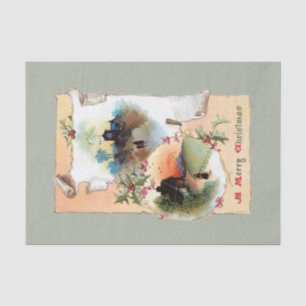 Warm Rustic Homesteads, Holly and Merry Christmas Tissue Paper