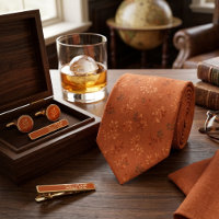 Warm Rustic Orange Leaf Pattern