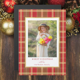 Warm Rustic Red & Gold Plaid Photo