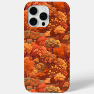 Warm Rustic Watercolor Fall Trees   Boho Aesthetic iPhone 15 Pro Max Case
