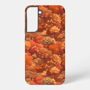 Warm Rustic Watercolor Fall Trees   Boho Aesthetic Samsung Galaxy Case