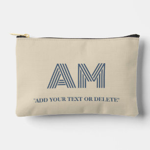 Warm Sand and Coastal Blue Minimalist Geometric Accessory Pouch