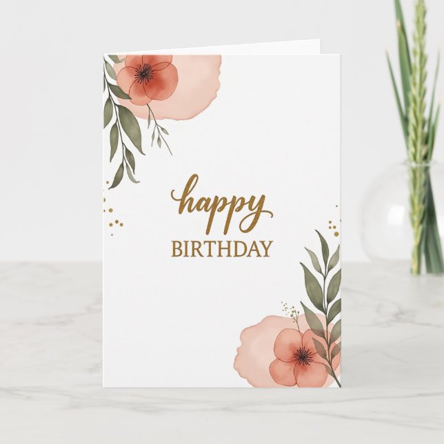 Warm Script Birthday Card (Front)