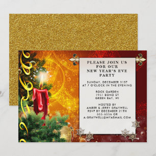 Warm Seasonal New Year’s Eve Party Invitation Card