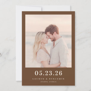 Warm Sepia Minimalist Photo Save The Date