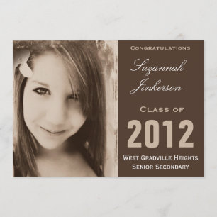 Warm Sepia or Daguerrotype Brown Grad Invite