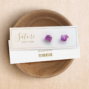 Warm Silver Grey Ombre Script Stud Earring Display