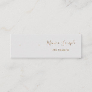 Warm Silver Grey Ombre Script Stud Earring Display Mini Business Card