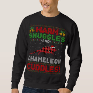 Warm Snuggles And Chameleon Cuddles Ugly Chameleon Sweatshirt