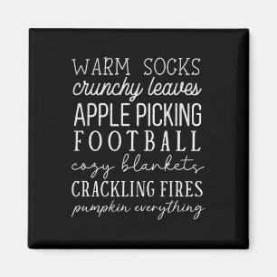 Warm Socks Crunchy Leaves Footll Funny Thanksgivin Magnet