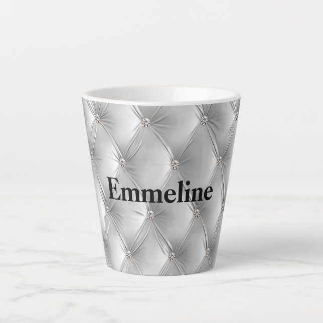 Warm Soft Grey Faux Velvet Latte Mug (Front)